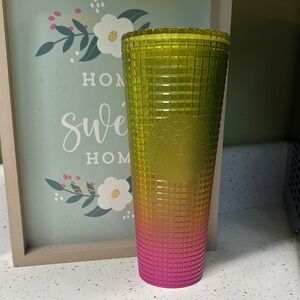 Starbucks Yellow and Pink Tumbler